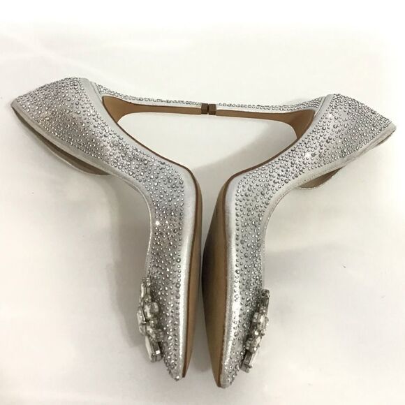 Inc Silver Crystal Embellished Pointed Toe Kenjay2 d'Orsay Pumps - Picture 4 of 10
